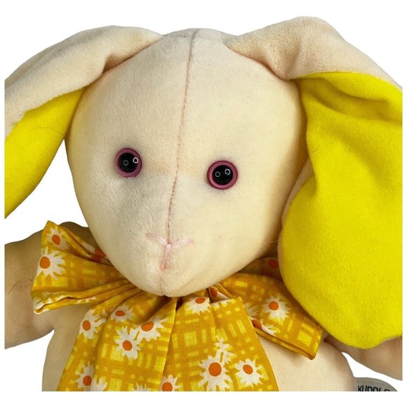 Kuddle Me Toys Velboa Bunny Rabbit Plush with Ribbon 14 Inch 1999 Stuffed Animal - Picture 6 of 7